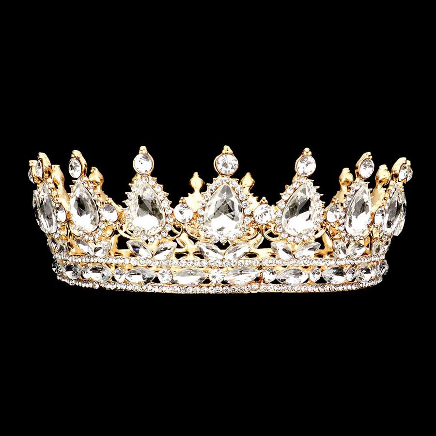 Teardrop Stone Accented Crown Tiara
