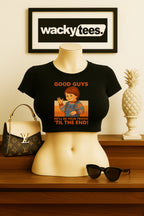 Good Guys Friend To End Black Horror Terror Halloween Graphic Tee Shirt