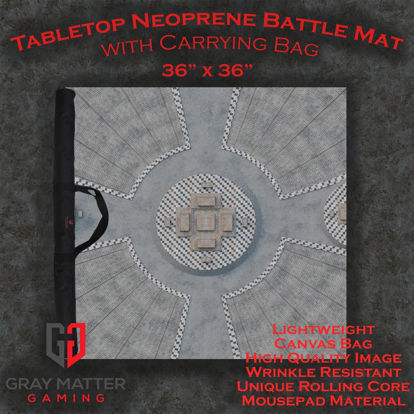 Grand Concourse - Neoprene Battle Mat - Warhammer, AoS, 40K, MCP, Shatterpoint, Legion, More - 36x36