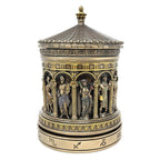 Greek Pantheon Zodiac Rotunda Rotating Trinket Box - 