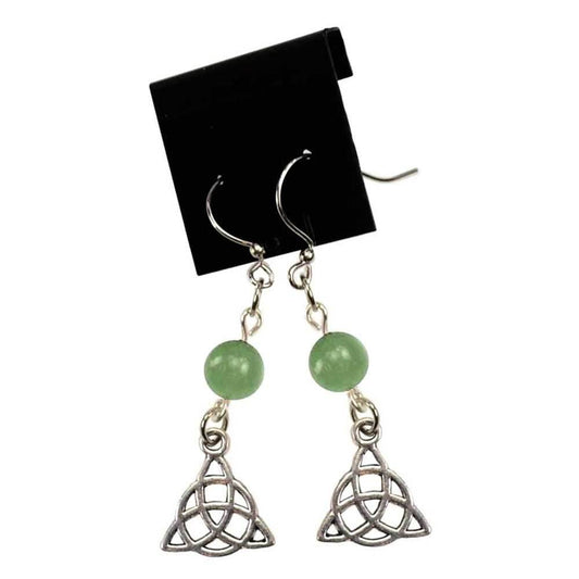Green Aventurine Triquetra Earrings - 