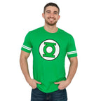 Green Lantern Logo With Striped Sleeves T-shirt - S