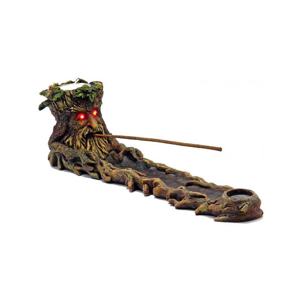 Green Man with LED Eyes Incense Burner - 