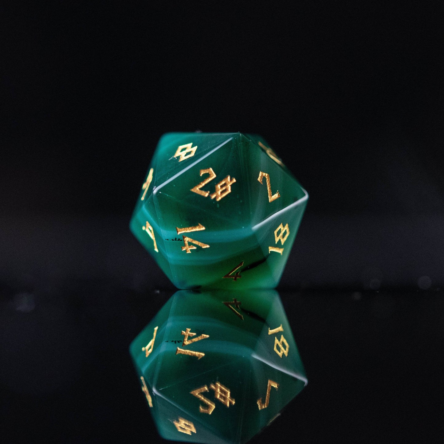 Green Agate Stone Dice Set - 