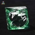 Green Transparent Resin 10-Sided Dice - No. 8 Billiard Liquid Core D10 Dice