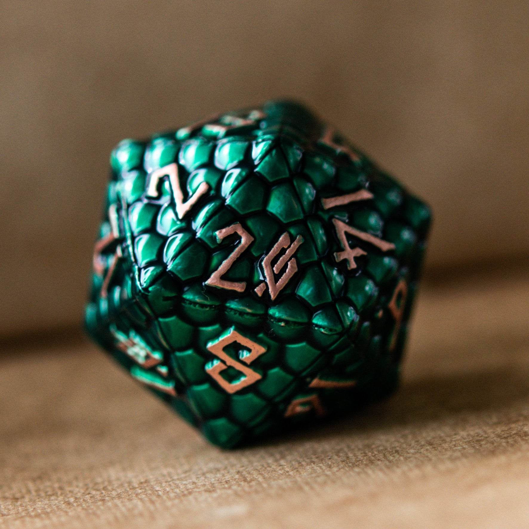 Green Dragon's Egg Metal Dice Set - 