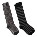 Grey & Black Knee High Sock Pack | 2 Designs - 