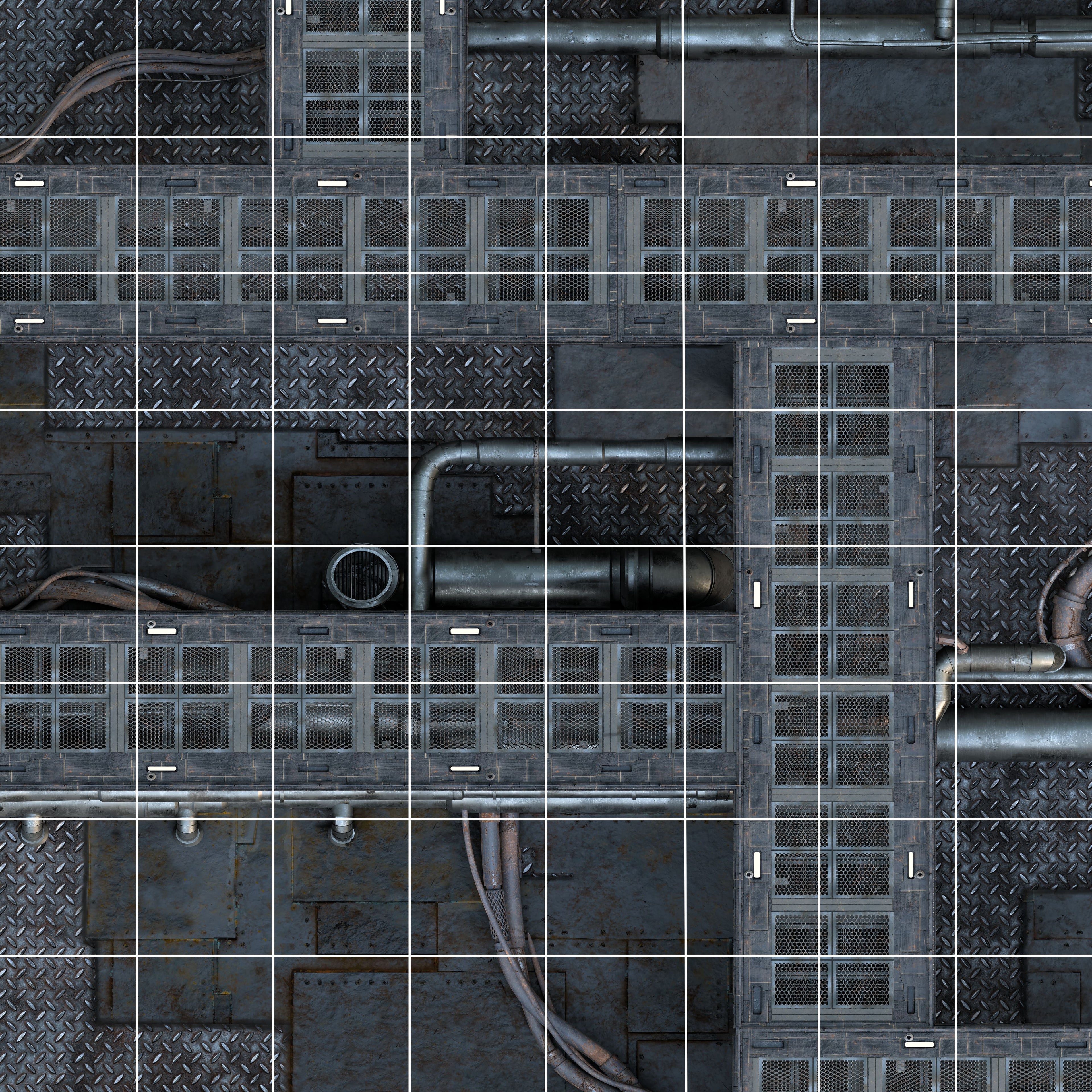 Sci-Fi Skirmish Premium - 24x24 with 3" Grid - Double Sided Neoprene Mat with Bag
