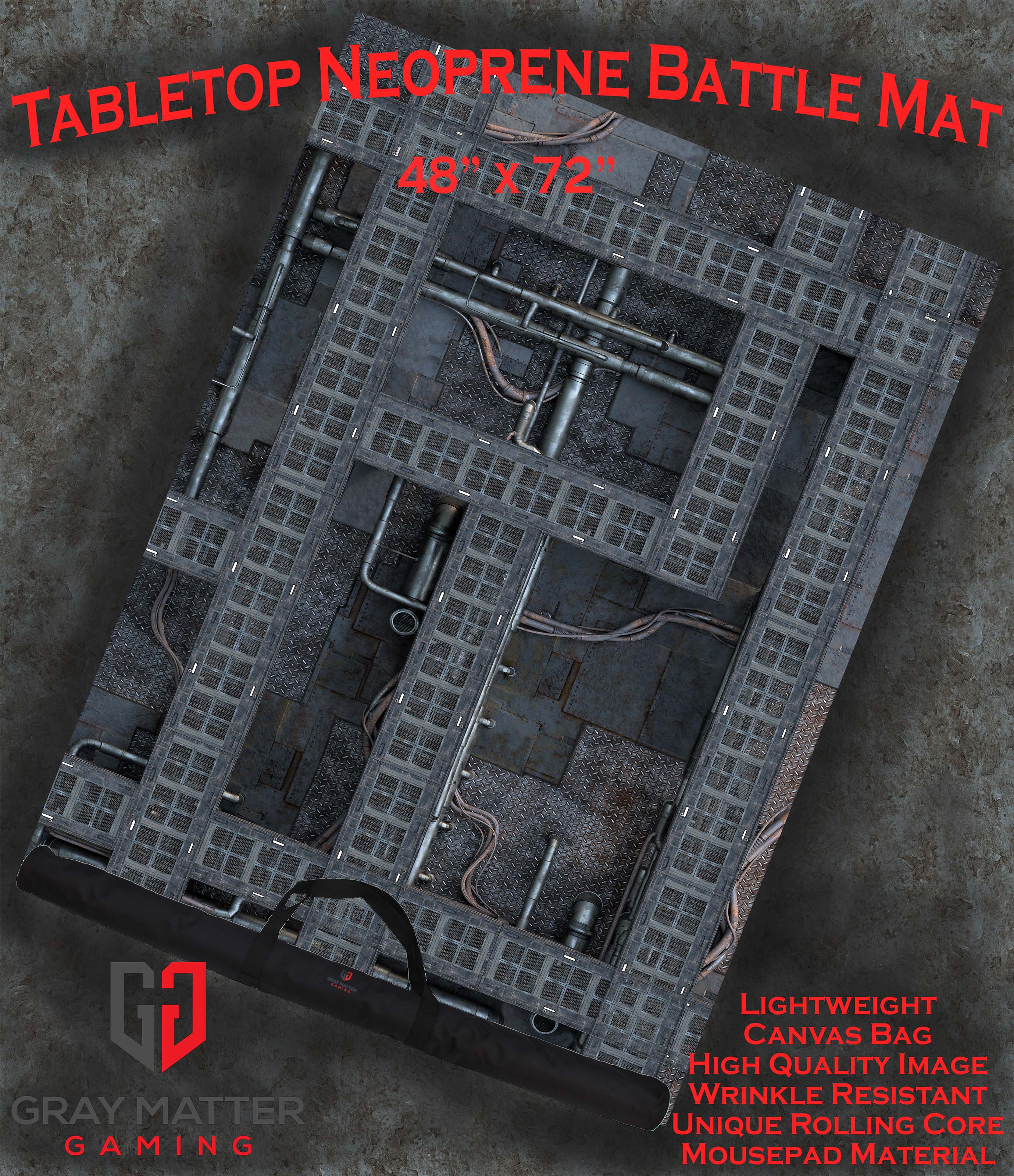 Grimdark Station - Neoprene Battle Mat - Warhammer, AoS, 40K, Kill Team, MCP, Shatterpoint, Legion, More