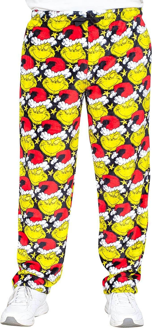 Grinch All Over Santa Hat Christmas Pajamas Lounge Pants - S