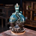 Dragon With Crystal Ball Large Waterfall Backflow Incense Burner - 