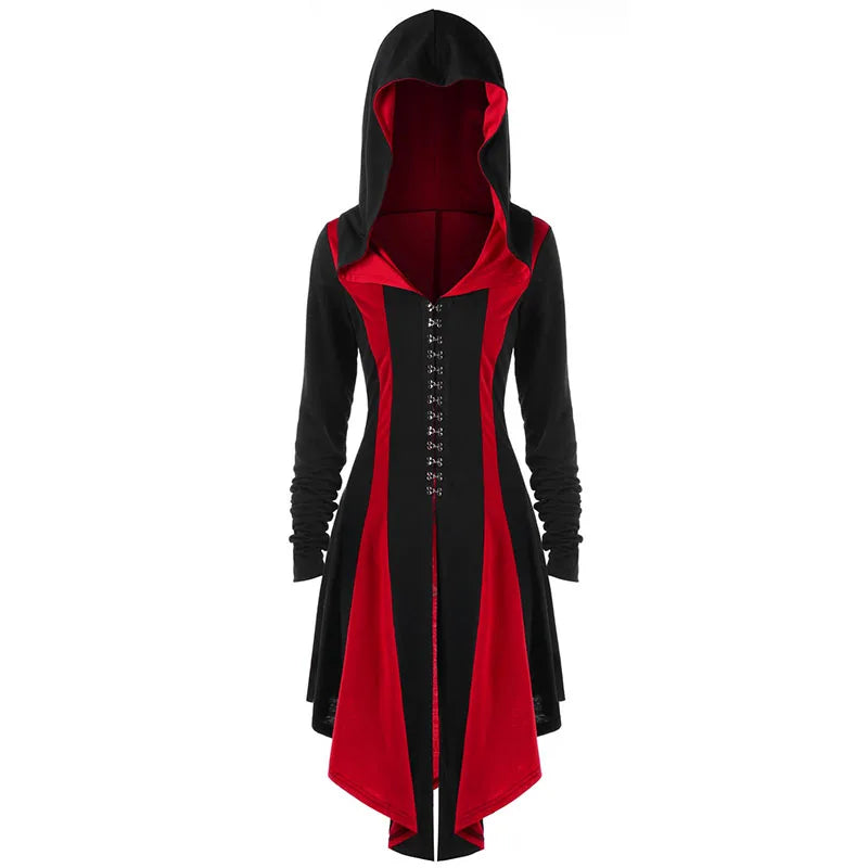 Womens Fashion Vintage Cloak Fashion Hooded Creed with the same combat cloak Plus Size Sweater Medieval Long Cape