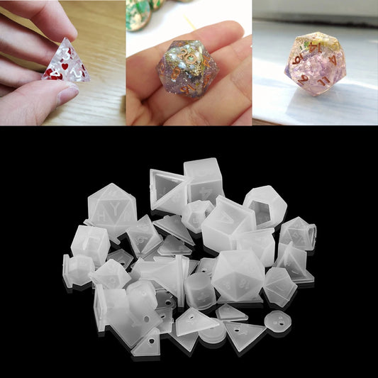 Clear Irregular Dice Epoxy Resin Molds Numbers Letters Dice For DIY Resin Epoxy Casting Mold Silicone Jewelry Making Accessories