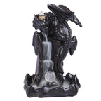 Dragon Waterfall Backflow Incense Burner Holder With LED Light Zen Crystal Ball - 