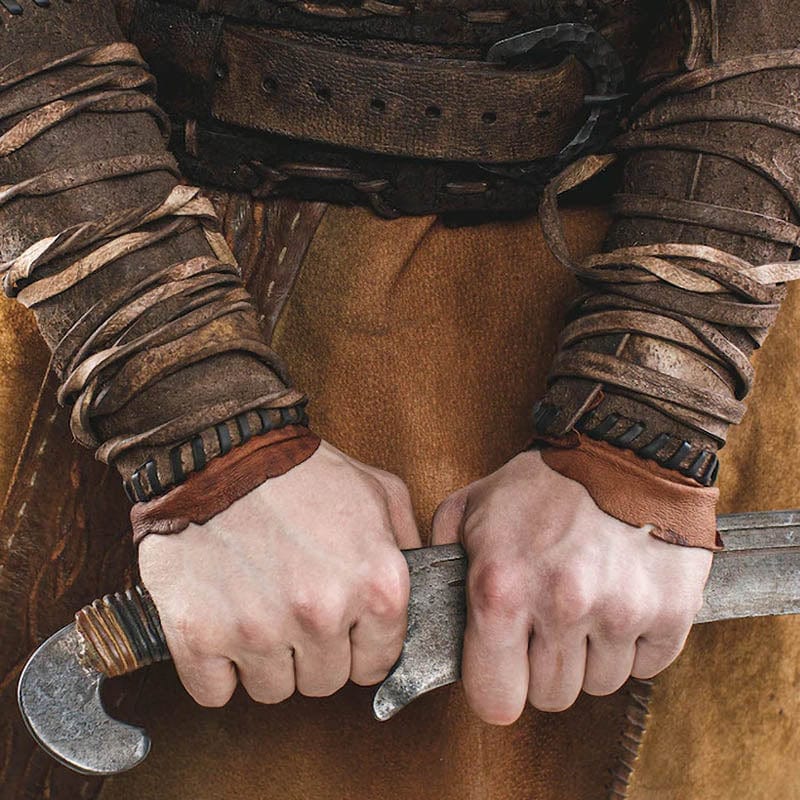 Faux Leather Viking Arm Bracers Armor