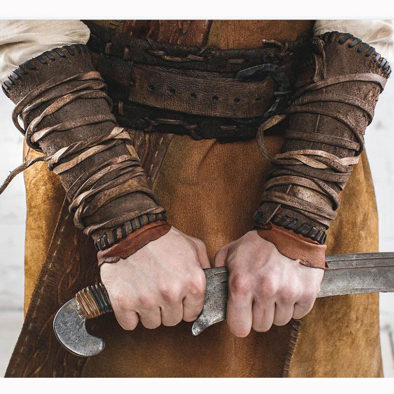 Faux Leather Viking Arm Bracers Armor