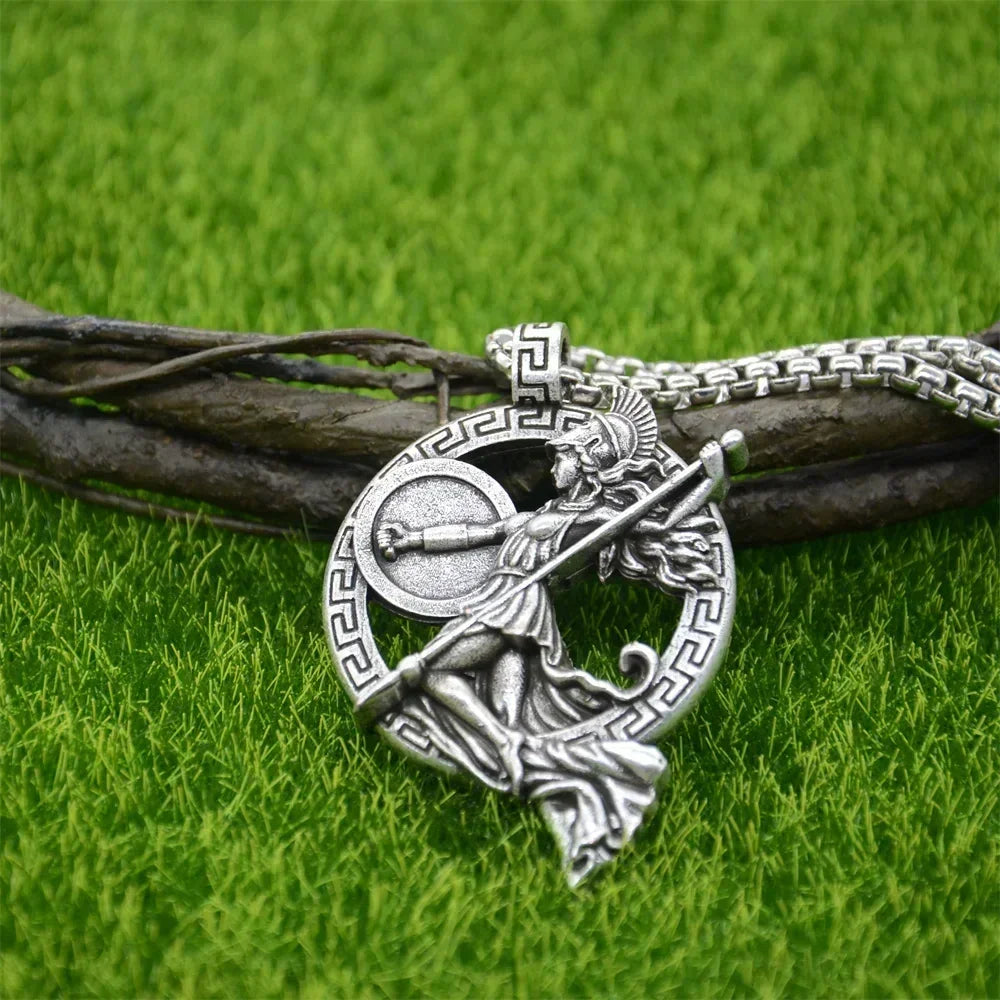 Nostalgia Greek Goddess Roman Mythology Warrior Goddess Minerva Athena Pendant Gothic Necklace For Women Jewelry Accessories
