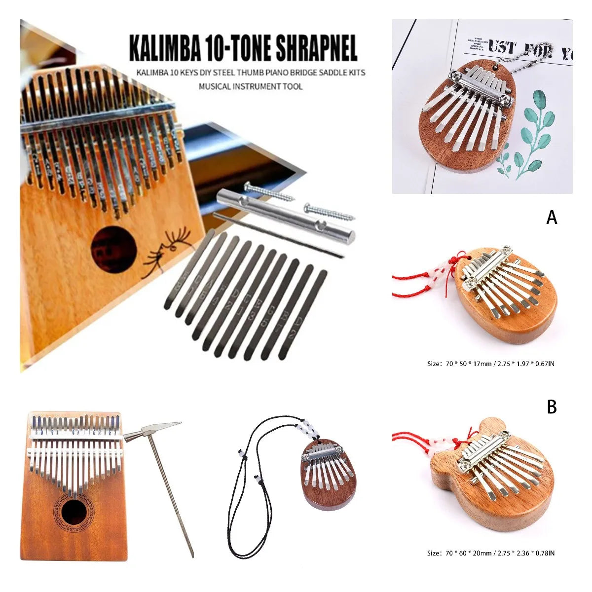 New Mini Kalimba 8 Keys Thumb Piano Great Sound Finger Keyboard Musical Instrument Wooden/Acrylic musical Instruments Keyboard