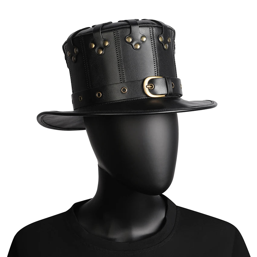 Sombrero Medieval Steampunk bruja mago negro mágico pirata Cosplay payaso gótico mujeres Halloween accesorio sombrero de mascarada