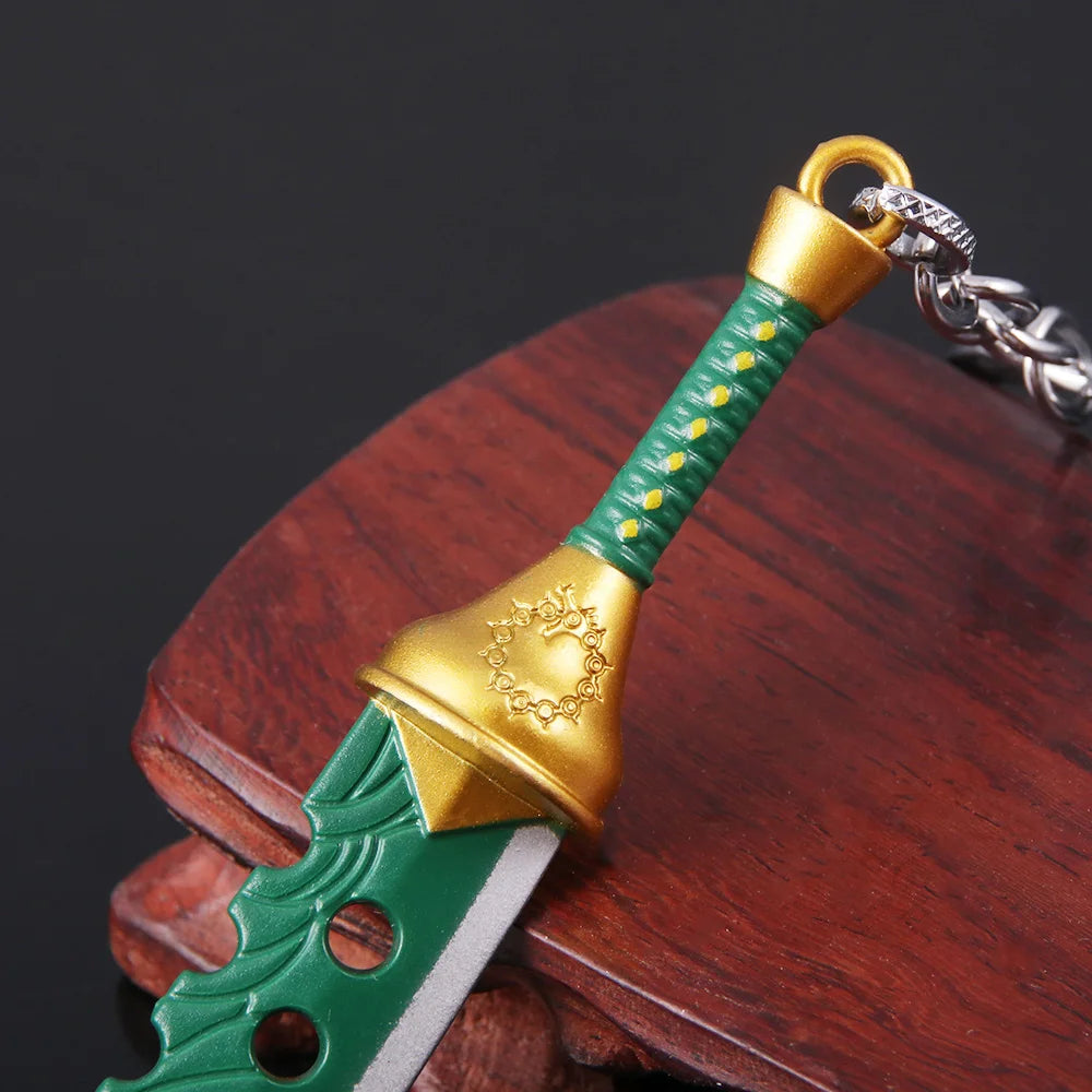 Anime les sept péchés capitaux porte-clés Meliodas perdu Bane épée porte-clés en métal arme modèle pendentif porte-clés bijoux