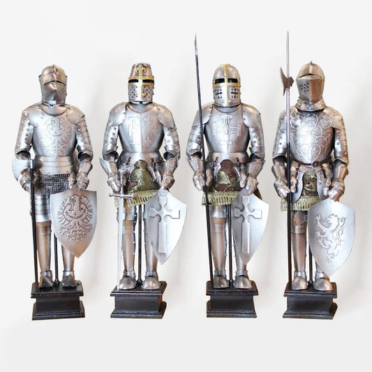Statue de chevalier en fer rétro classique, armure médiévale, accessoires de décoration pour la maison, embellissements de Restaurant nordique, décoration de bureau