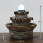 Landscape Zen Waterfall Indoor Fountain With LED Crystal Ball - US