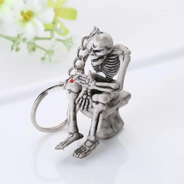 Keychain For Men Skull Zombie Undead Snare Scary Fashion Funny Cute Cartoon Car Bag KeyRing Jewelry Gift