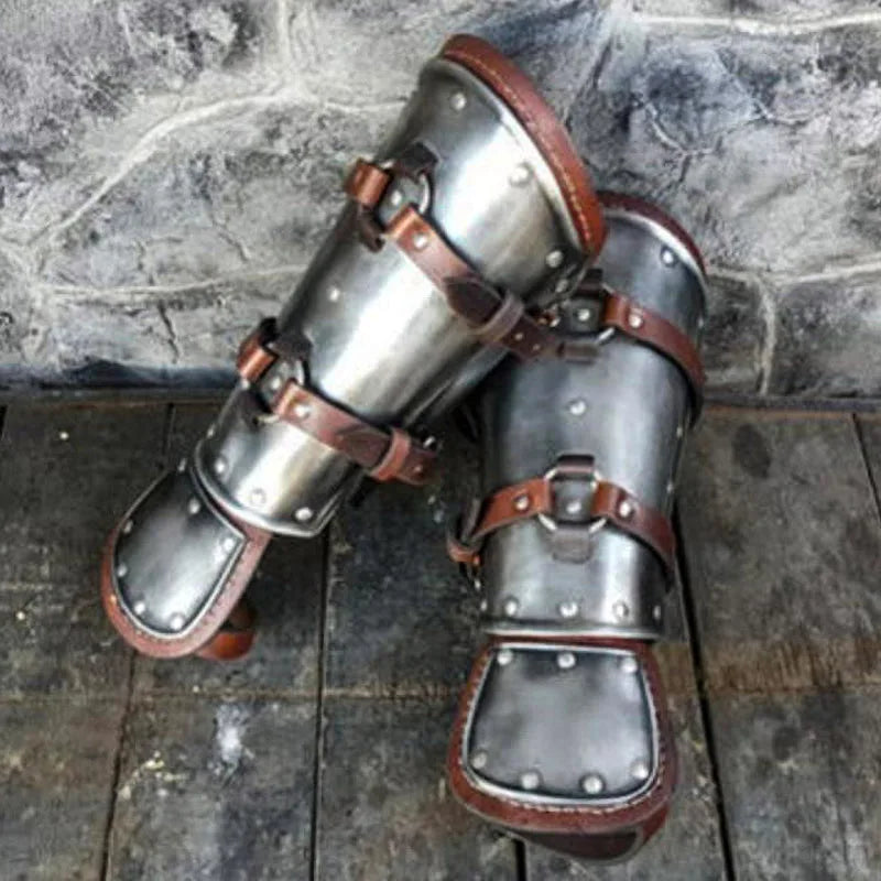Medieval Steampunk Leather Bracer Vambraces Viking Knight War Battle Gauntlet Gloves Retro Adjustable Strap Buckle Cosplay Props