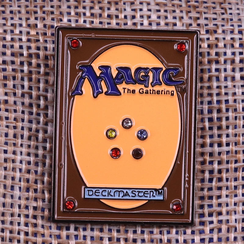 Cartes de jeu de cartes à collectionner magiques, Badge MTG Deckmaster avec broche en pierres précieuses, accessoires de sorcellerie gothique d'halloween