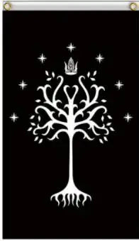 Bannière drapeau arbre blanc du Gondor, 3x5 pieds