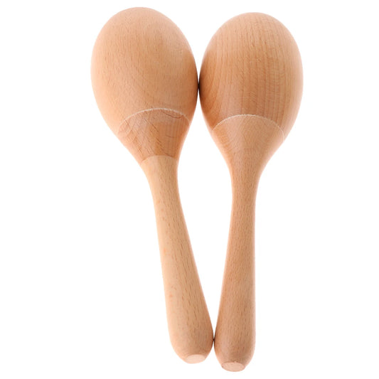 Wooden Maracas Toys Musical Instruments, Wood Sand Hammer Exercise Auditory Bell for Baby Children