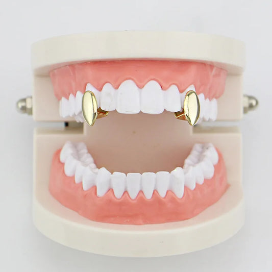 1pc Vampire Fang Canine Tooth Grills Gold Silver Color Teeth Grillz Cosplay Party Teeth Caps Hip Hop Rapper Body Jewelry