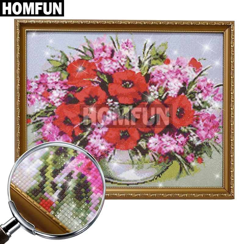 HOMFUN AB Diamond Painting Cross Stitch "Scenery House" 5D DIY Diamond Embroidery Full Square/round Rhinestone Of Picture