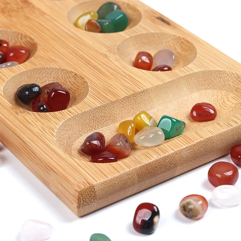 Mancala African Gem Chess Classic Strategy Puzzle Toys Party Game Folding Chess Board Children Educational Logical Thinking Toys