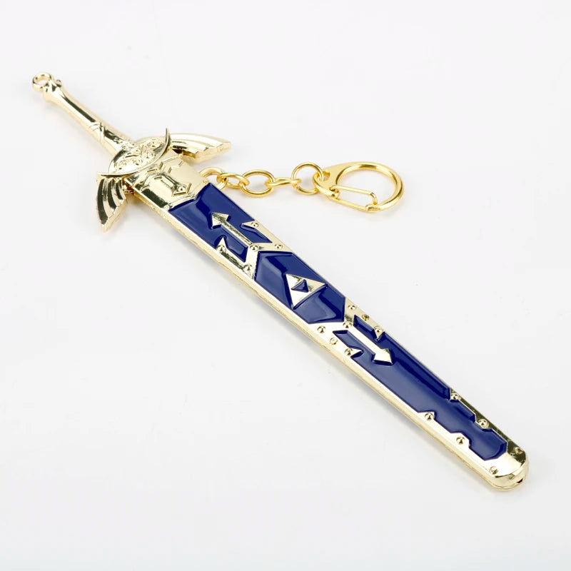 dongsheng FATE Stay Night Saber Keychain Excalibur Morgan Metal Sword Key Chain Ring For Men Car Women Bag Jewelry Chaveiro