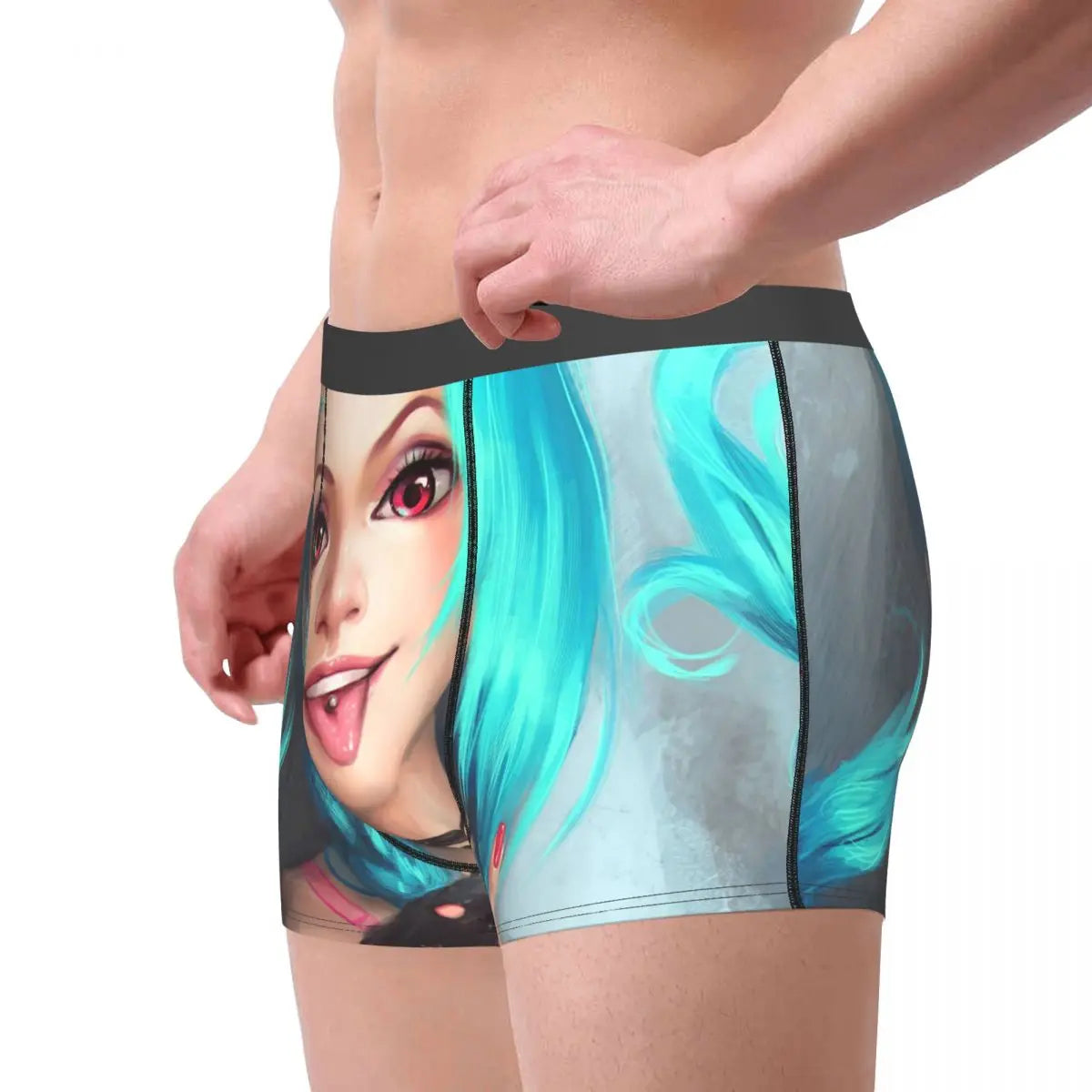 Jeu vidéo, League Of Legends, sous-vêtements Jinx, culottes respirantes, sous-vêtements masculins, Shorts imprimés, Boxer