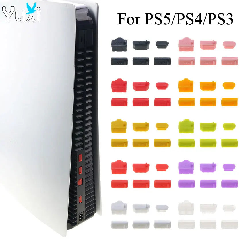 1 Set Silicone Dust Plug Set | Anti-Dust Cover for PS5, PS4, PS3 Console
