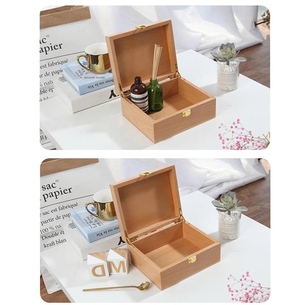 Boîte à souvenirs en bois, boîte décorative en bois, boîte artisanale en bois faite à la main avec serrure et couvercle pour boîte de rangement de cadeaux de bijoux