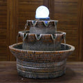 Landscape Zen Waterfall Indoor Fountain With LED Crystal Ball - US