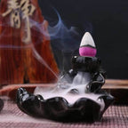 Lotus Leaf Waterfall Backflow Incense Burner - Black
