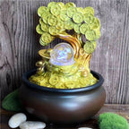 Creative Resin Gold Money Tree Water Fountain With LED - US