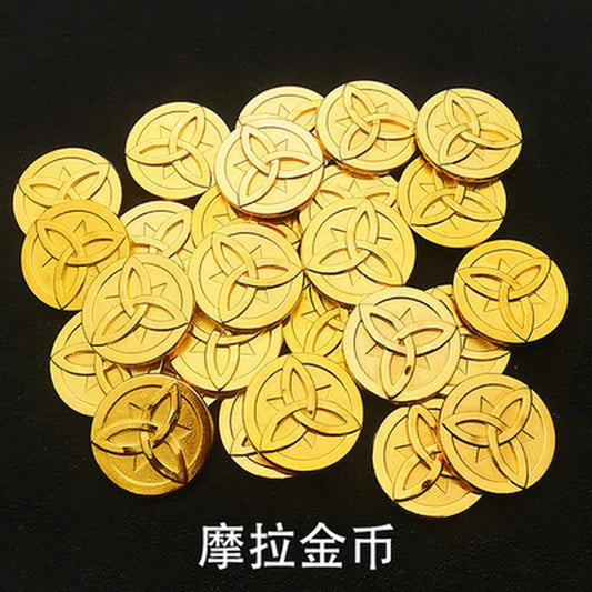 Mora Metal Coin Morax Cosplay Prop Accessories Gold Plated Mora Coin Model