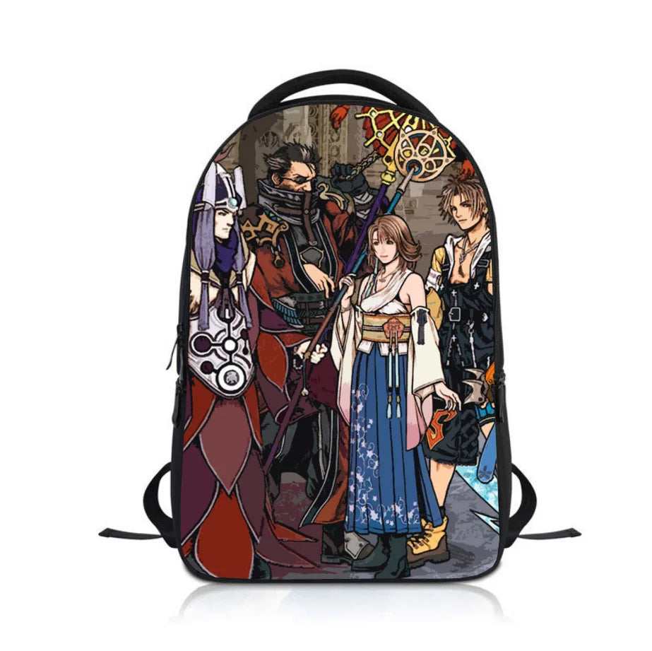 Mochila para estudiantes de Game Final Fantasy, mochila escolar para niños, mochila de dibujos animados, mochila para niños y niñas, mochila para niños