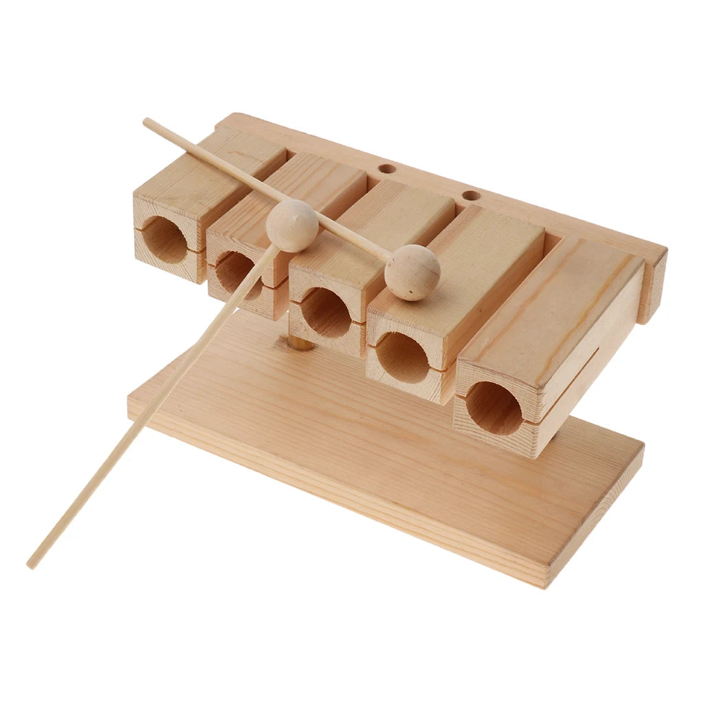 Orff Musical Instrument Wooden 5 Note Block Xylophone Percussion Instrument