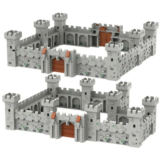 MOC Building Blocks Medieval Accessories Assembling Soldiers Battlefield Scenes of Castle Walls and Gates Toys for Kids
