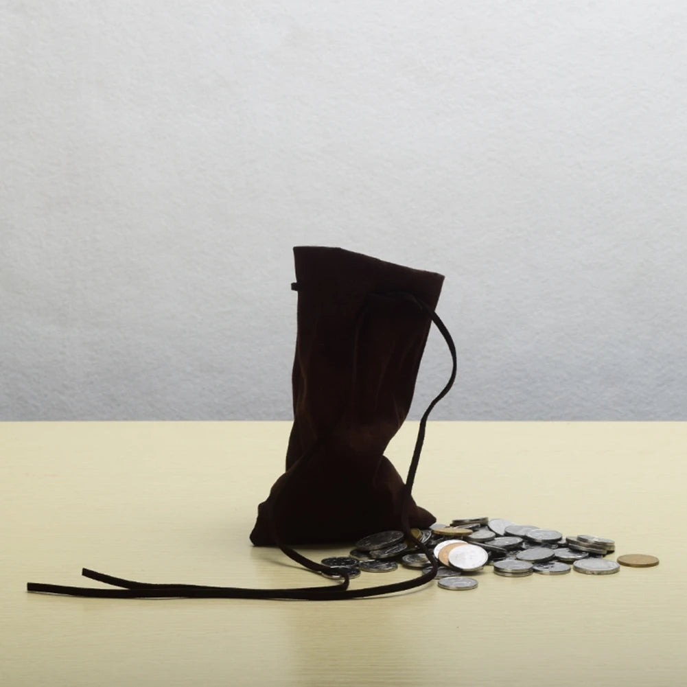 Pochette médiévale unisexe, sac à cordon, accessoires de Cosplay marron
