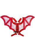 Red/Red Faux Leather & Lace Wing Harness