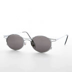 90s Victorian Oval Steampunk Vintage Sunglass - Harland - Silver / Gray Lens