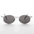 90s Victorian Oval Steampunk Vintage Sunglass - Harland - Silver / Gray Lens