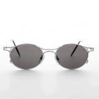 90s Victorian Oval Steampunk Vintage Sunglass - Harland - Silver / Gray Lens